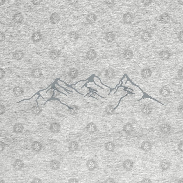 Winter Snowy Mountains Line Art by usastore